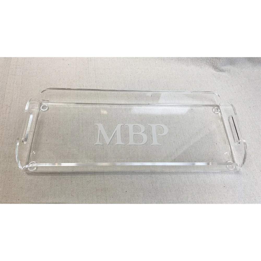 Acrylic Serving Tray Monogrammed MBP NEW
